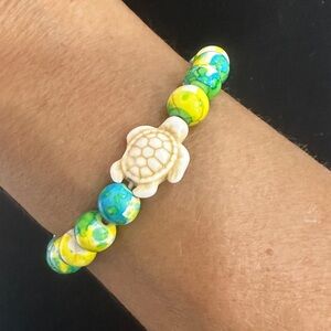 Turtle stretchy bracelet! New! One size Colors Will Vary! Tie dye looking